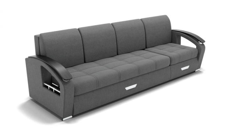 Диван Колизей-2 (ЗР) Цвет фасада: Светло серый; Тип: Левый/правый; Материал фасада: Металл/Велюр_0