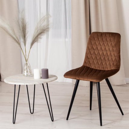 Стул CHILLY X (mod. 7096) ткань/металл, 45x53х88 см, высота до сиденья 50 см, коричневый barkhat 11/черный_9