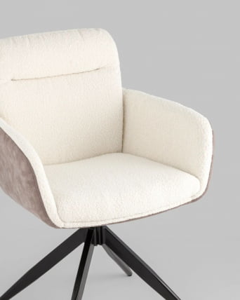 Стул Валдо молочный c бежевой экокожей / Waldo c_2