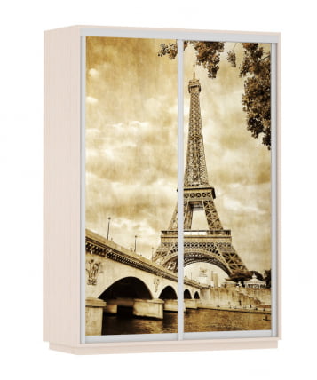 Шкаф-купе двухдверный Экспресс Дуо 1600х2200h Париж/Дуб молочный_0