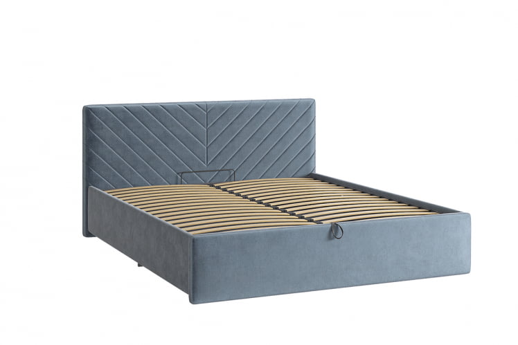 Кровать 1.6 Сандра 2 с подъем. механизмом ЗП.КМ1.6-12.2 изумруд (велюр) / ZP.KM1.6-12.2_1