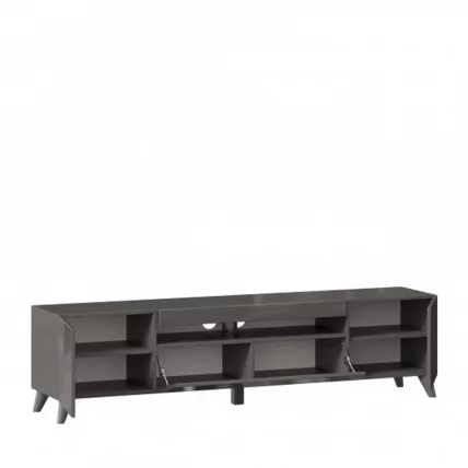 Тумба под ТВ Бруклин 1800 с опорами Оникс Серый глянец_1