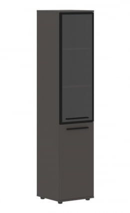 Шкаф-колонка комбинированная с дверью в металлической раме левый ЕДИС ЕХCС 42.7 Л Мокко Черный Мокко / EDIS EHCS L_0