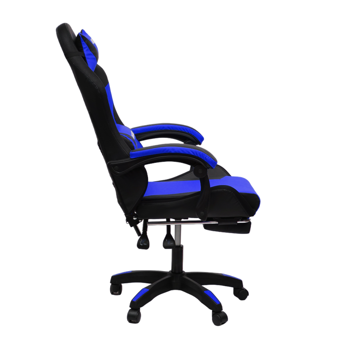 Кресло 1209 KINGQUEEN, цвет черный/синий с подсветкой, 1209-black-blue-mass-led_2