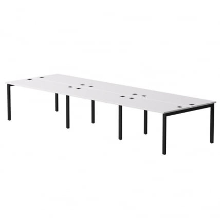 Бенч-система на 6 мест на металлокаркасе, опоры 90 гр Everprof EVO 254S218 Белый Черный_0