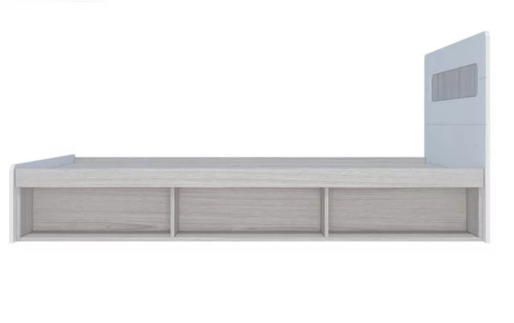 Кровать 0,9 с подъемным механизмом Палермо Юниор 01 Ясень шимо светлый Белый глянец_2