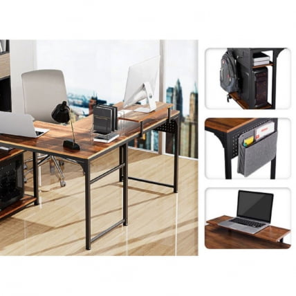 Стол письменный (для компьютера) угловой EUREKA ZX-L150B-RWB с шириной 150 см Reclaimed Wood_7