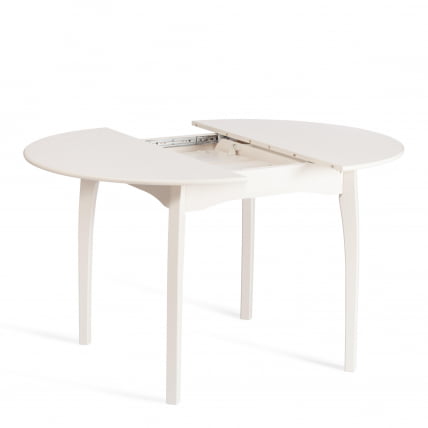 Стол DIAMANTE круглый бук, мдф, шпон дуба, 100 х 100+30 х 75 см, Ivory white_6