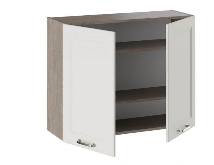 Шкаф навесной Одри В_72-90_2ДР Дуб Сонома трюфель/Бежевый шелк_1