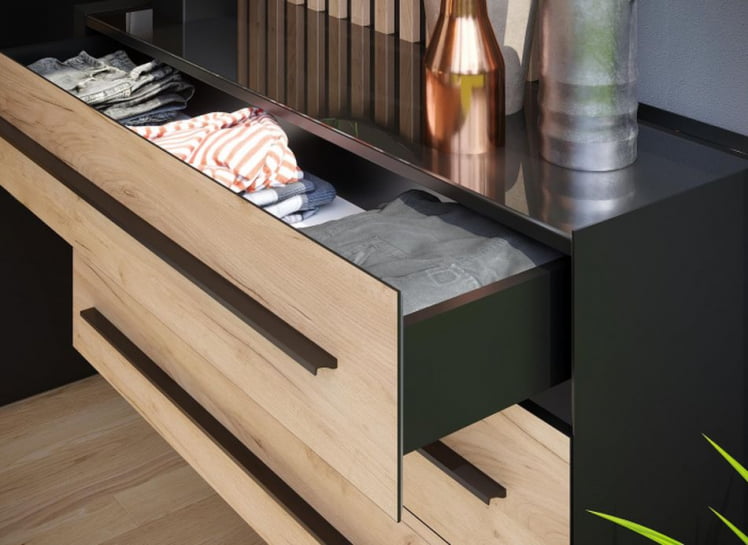 Прихожая Неаполь №1 Черный Дуб Золотой_1