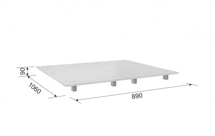 Кровать 0.9 Настил КМ.4-00.3 белый_2