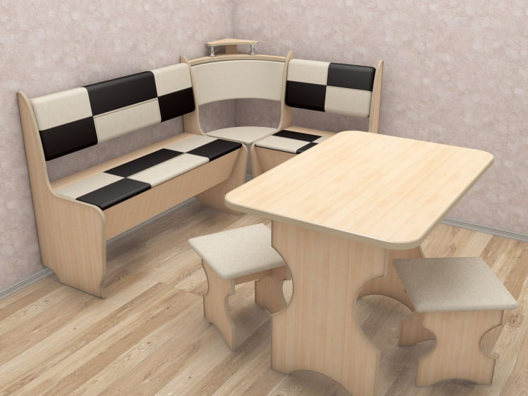 Кухонный уголок Домино 1500х1000 Дуб млечный_0