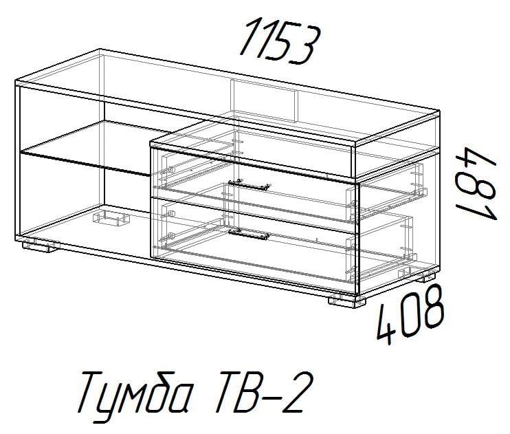 Тумба TV 2 Венге/Сосна Лоредо_1