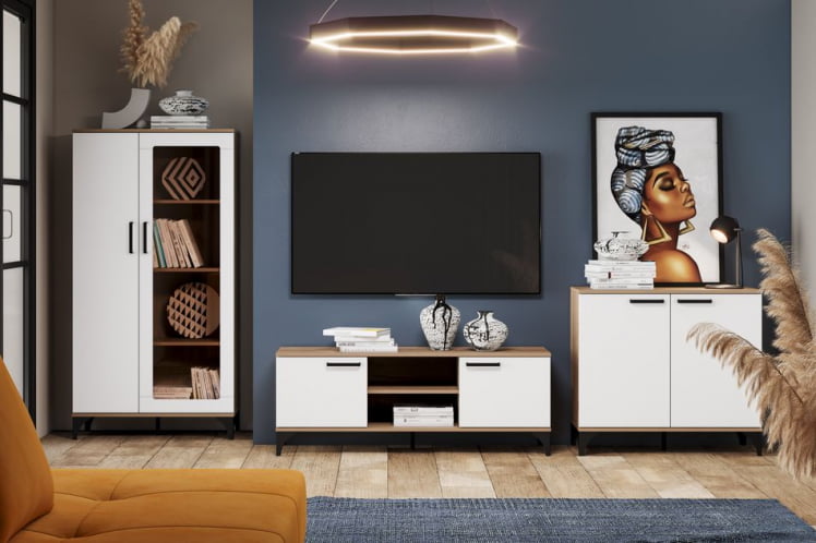 Тумба Марсель НМ 013.78 Меренга Дуб Крафт табачный_2