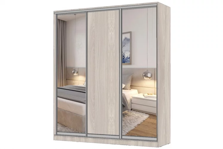 Шкаф-купе 3-х дверный Виктория 2000х584х2300, Ясень шимо светлый 20ДЗДЛДЗ-ЯЯПП-Яшс 310-3318_0