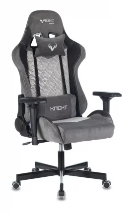 Кресло игровое Бюрократ VIKING 7 KNIGHT B FABRIC Серый Loft ромбик_0
