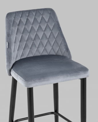 Стул полубарный Диего велюр Серый_7