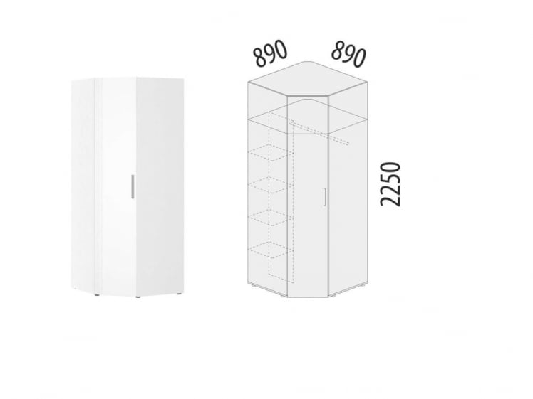 Шкаф угловой (лев/прав) Николь 901.08_1
