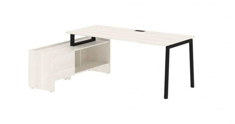 Стол с тумбой ЕДИС ЕЛCТ 19814 Ясень Траун Черный / EDIS ELCT_0