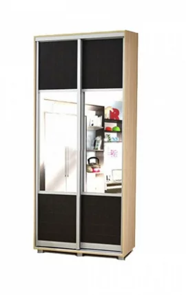 Шкаф-купе Уголок школьника (двухдверный) Дуб беленый Туя светлая_0