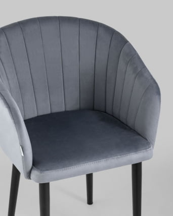 Стул с подлокотниками Нейтон велюр Серый_7