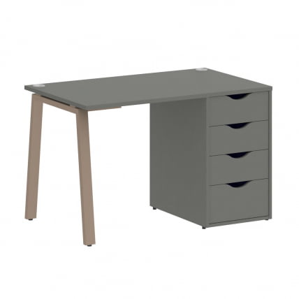 Стол письменный HOME OFFICE VR.SP-3-118.4.A Металлик/Мокко металл_0