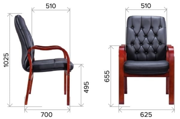 Стул руководителя Everprof Monaco Wood CF Экокожа Черный_3