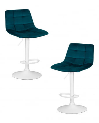Стул барный ДОБРИН ТАИЛОР ВХИТЕ (морской волны велюр (МДЖ9-99)) 2 шт / DOBRIN TAILOR WHITE (MJ9-99))_0