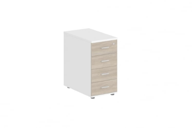 Тумба приставная с 4 ящиками Sigma SG.521.WH.OD Белый Дуб темный_0