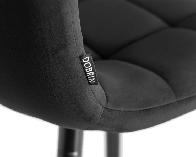 Стул полубарный DOBRIN OLIVIA (черные матовые ножки, черный велюр (108-77))_6