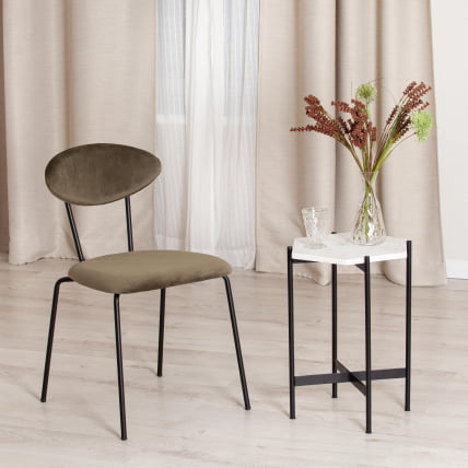 Столик кофейный Сеcрет Де Маисон ФЕНДЙ ( мод. 11980 ) алюминиевый сплав/мрамор, 38*38*53 см, античная медь / Secret De Maison FENDY mod._6