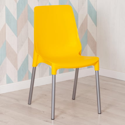 Стул GENIUS (mod 75) металл/пластик, 46x56x84cм, желтый/ножки хром_9