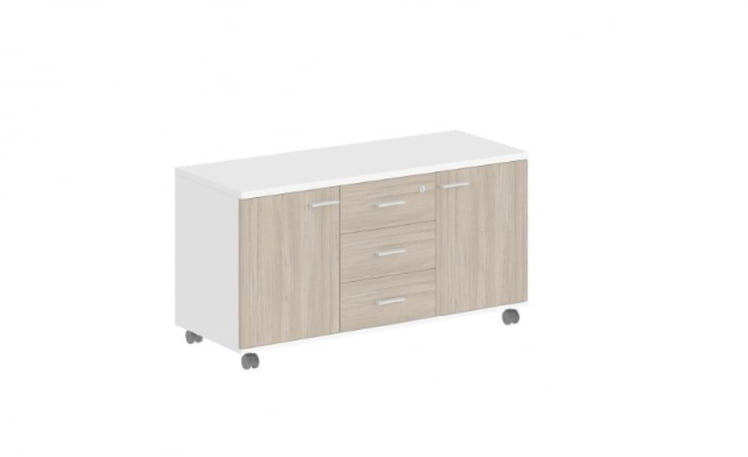 Тумба сервисная с 3-мя ящиками Sigma SG.621.WH.OD.M Белый Дуб темный_0