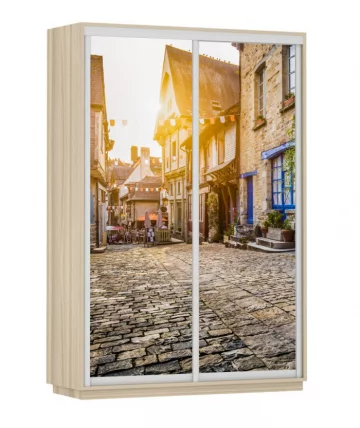 Шкаф-купе двухдверный Экспресс Дуо 1400х2400х Улица/Ясень шимо светлый / 1400х2400h_0