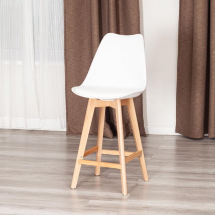 Стул барный TULIP BAR (mod. C1014H-1) / 1 шт. в упаковке пластик/дерево, 42 х 47,5 х 104 см, White (Белый) 70029/ натуральный_2