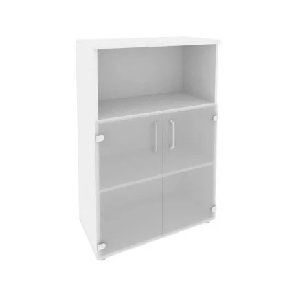 Шкаф средний широкий (2 низких фасада стекло) ONIX O.ST-2.2 Белый Бриллиант_0