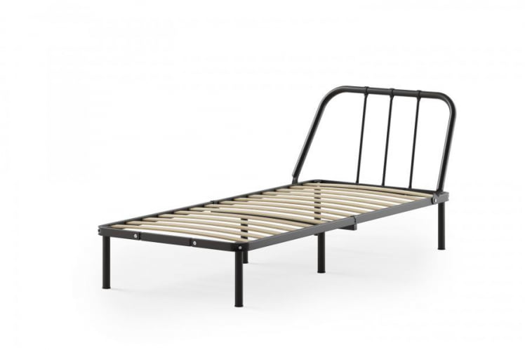 Кровать Мира с ортопедическими латами Цвет фасада: Черный; Материал фасада: Металл; Размер: 900х2000 мм; Спальное место: 900х2000 мм _0