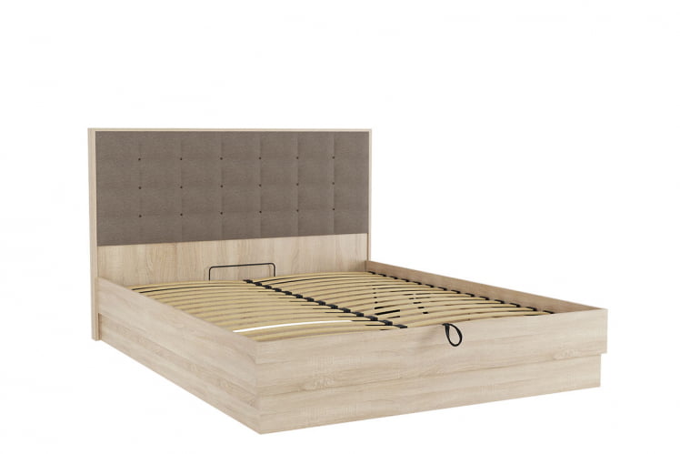 Кровать 1.6 Николь SKN-01 дуб сонома/какао (рогожка)_0