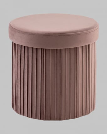 Пуф складной с ящиком Store Round пыльно-розовый_0