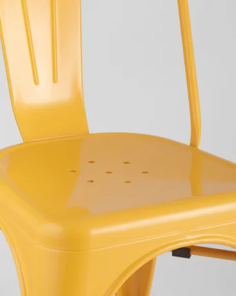 Стул TOLIX с высокой спинкой Желтый глянцевый_7
