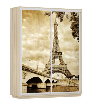 Шкаф-купе двухдверный Экспресс Дуо 1600х2200h Париж/Ясень шимо светлый_0