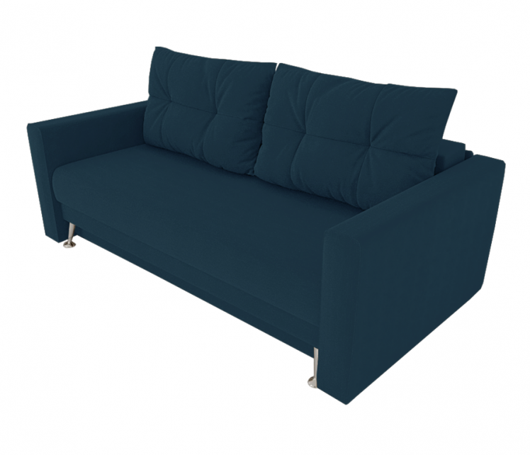 Диван Квадро с мягкими подлокотниками (Berhouse) Цвет фасада: Синий Велюто 54; Тип: Прямой; Материал фасада: Металл/Велюр_0