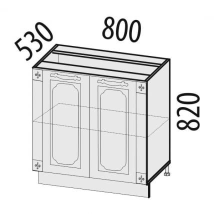 Стол с колоннами Милана 23.62 Сосна Астрид/Ваниль_1