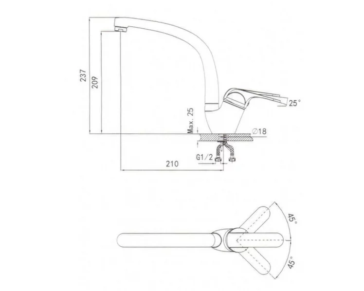 Кухонный смеситель GRANULA 2024 Черный_1