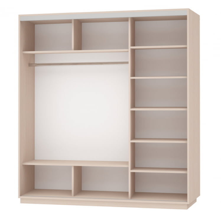 Шкаф-купе трехдверный Экспресс Трио Элемент 2100х2400х Дуб молочный / 2100х2400h_1