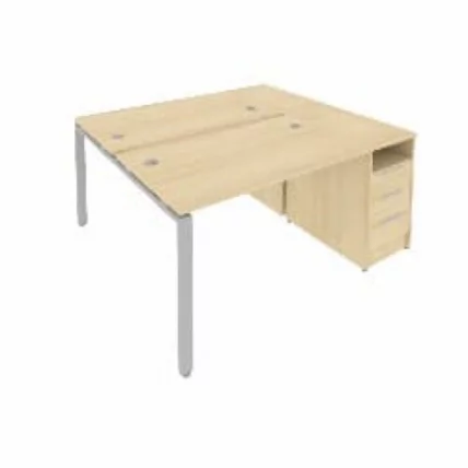 Рабочая станция с опорной тумбой Метал Сйстем Б.РС-СТП-2.2 Акация/Серый / Metal System_0