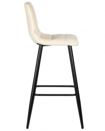 Стул барный ДОБРИН НИCОЛЕ (черные матовые ножки, кремовый велюр (108-113)) 2 шт / DOBRIN NICOLE_3