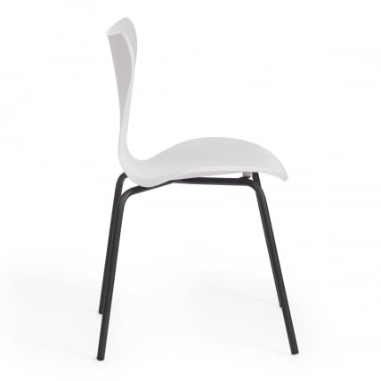 Стул Jacobsen (mod DC 102) пластик/металл, 50 х 46 х 82 см , белый 018/черный_1