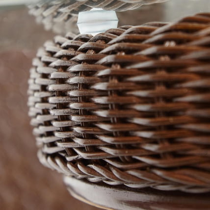 Комплект обеденный ANDREA GRAND (стол со стеклом+6 кресел+ подушки) Pecan Washed (античн. орех), Ткань рубчик, цвет кремовый_15