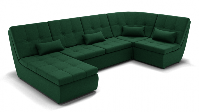 Диван Калифорния-4 (ЗР) Цвет фасада: Зеленый; Тип: Универсальный; Материал фасада: Металл/Велюр_0